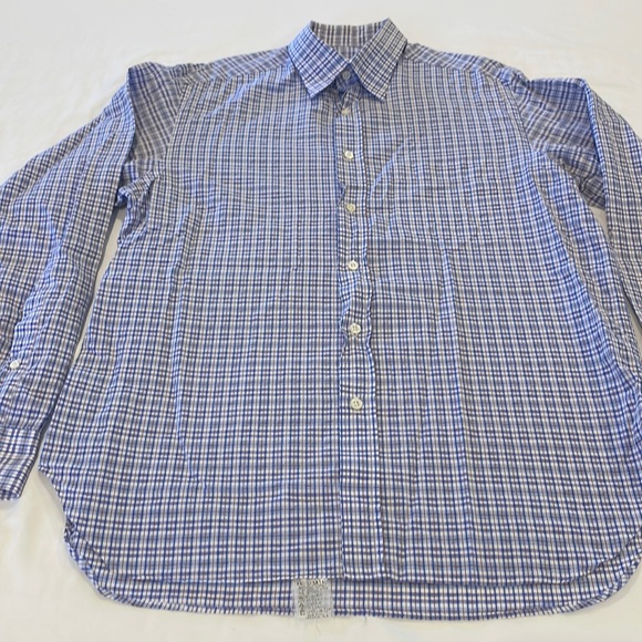 Billy Reid Men L/S Shirt Blue/White/Red Medium - Picture 2 of 8